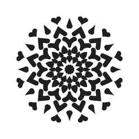 Mandala Design Decorative Pattern Decoration Snowflake on black Flower Pattern Design vector