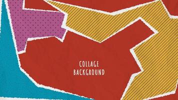 Abstract collage background with torn paper vector