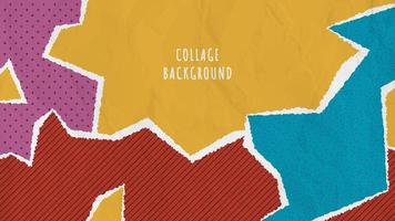 Abstract collage background with torn paper vector