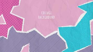 Abstract collage background with torn paper vector