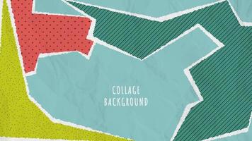 Abstract collage background with torn paper vector