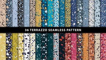 Set of terrazzo style seamless patterns vector