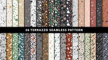 Set of terrazzo style seamless patterns vector