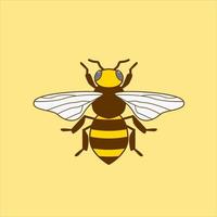 Ilustración de vector de diseño plano de abeja de miel. lindo abejorro. mascota del logotipo del personaje del abejorro