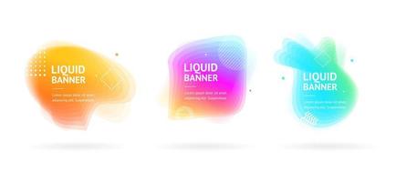 Card Banner Set with Abstract Colorful Liquid Shapes Design Concept. Vector