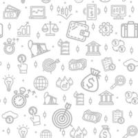 Finance Investment Signs Seamless Pattern Background on a White. Vector