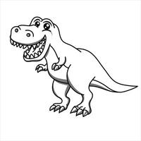 diseño de ilustración de arte de dinosaurio tiranosaurio para libro de colorear vector
