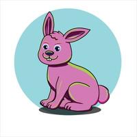 un lindo diseño de ilustración de arte de conejo en vector
