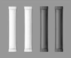 Realistic Detailed 3d Matte Sachet Stick Set. Vector
