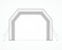 maqueta de plantilla de arco inflable cuadrada en blanco 3d detallada realista. vector