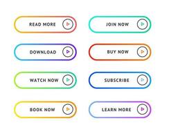 Color Thin Line Button Template Set. Vector