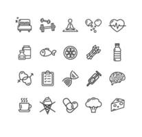 Biohacking Sign Black Thin Line Icon Set. Vector