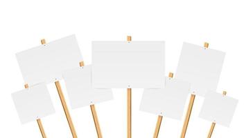 Realistic Detailed 3d Empty Template Mockup Table Protest Set. Vector