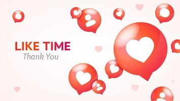 Like Time Concept Banner Card Background. Vector