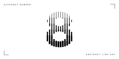 Number eight abstract line art vector