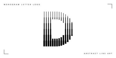 línea abstracta arte letra d monograma logo vector