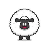 cute happy sheep mascot character vector