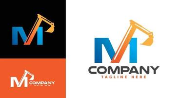 Letter M Excavator Logo vector