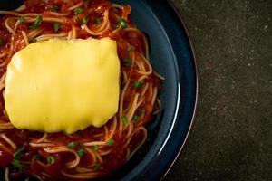 Spaghetti Tomato Sauce with Hamburg and Cheese photo