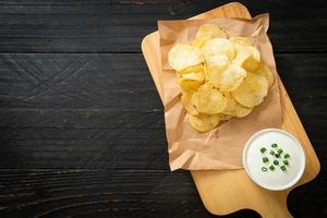 potato chips with sour cream photo