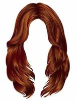 moda mujer pelos largos rojo jengibre colores. moda de belleza. gráfico realista 3d vector