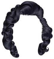 trendy woman hairs brunette black  colors . beauty fashion . retro style curls . realistic 3d . vector