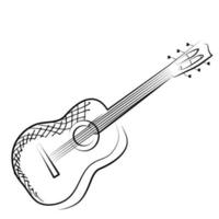 contorno, guitarra, icono vector