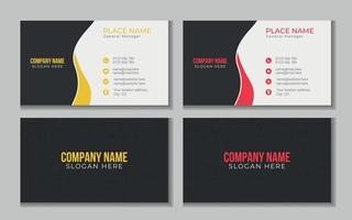 Vector printable and editable horizontal double sided clean modern corporate business card template design