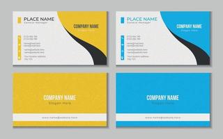 Vector printable and editable horizontal double sided clean modern corporate business card template design