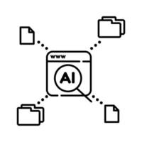 Data mining technology outline icon vector