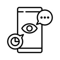 AI chat bot outline icon vector