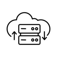 Cloud data base outline icon vector