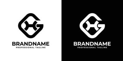 Simple GH or HG Monogram Logo, suitable for any business with GH or HG initial. vector