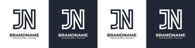 Simple JN Monogram Logo, suitable for any business with JN or NJ initial. vector