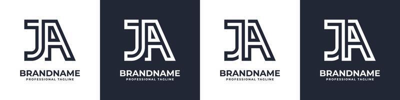 Simple JA Monogram Logo, suitable for any business with JA or AJ initial. vector