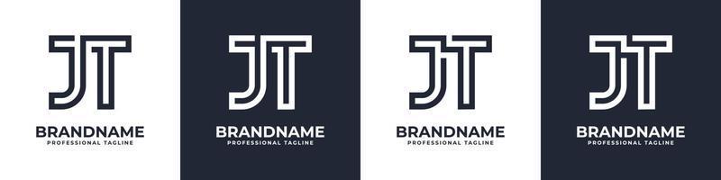 logotipo de monograma simple jt, adecuado para cualquier negocio con jt o tj inicial. vector