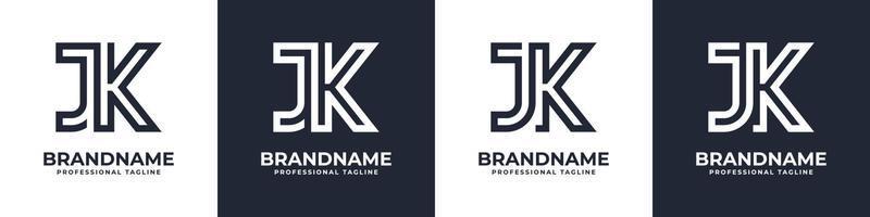 logotipo de monograma jk simple, adecuado para cualquier negocio con jk o kj inicial. vector