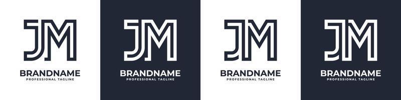 Simple JM Monogram Logo, suitable for any business with JM or MJ initial. vector