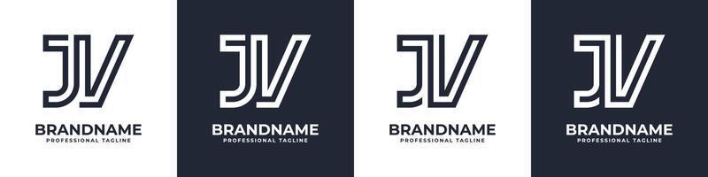 Simple JV Monogram Logo, suitable for any business with JV or VJ initial. vector