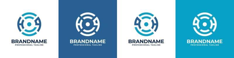 Letter HQ or QH Global Technology Monogram Logo, suitable for any business with HQ or QH initials. vector