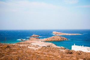 Beautiful landscape with sea view, Mykonos island, Greece photo