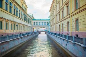 View of canal in beautiful city in Saint Petersburg photo