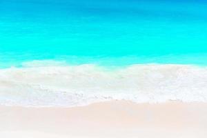 Idyllic tropical beach in Caribbean with white sand, turquoise ocean water photo