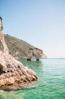 Stunning beautiful gorgeous view of tropical white beach and sea on sunny summer day photo