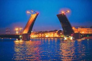 Famous of opening of Palace drawbridge in Russia photo