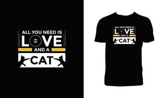 Cat Lover Typographic T Shirt Design vector