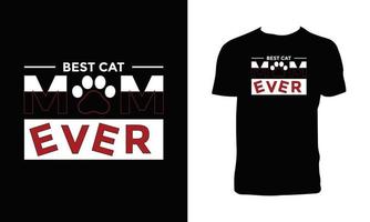 diseño tipográfico y caligráfico de camiseta de gato vector