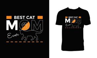 diseño de camiseta de tipografía de gato genial vector