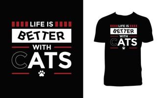 diseño tipográfico y caligráfico de camiseta de gato vector