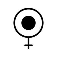 Female gender icon line isolated on white background. Black flat thin icon on modern outline style. Linear symbol and editable stroke. Simple and pixel perfect stroke vector illustration